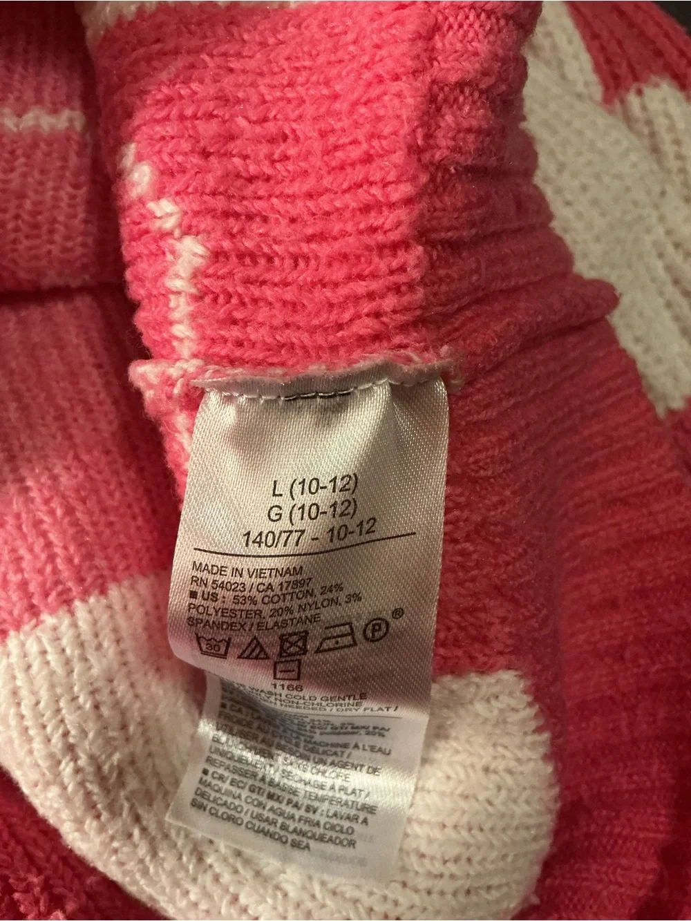🌼Old Navy Pink & Cream Checkerboard Smiley Crewneck Sweater